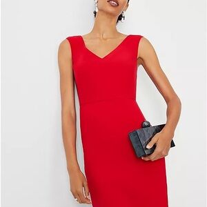 Ann Taylor Elegant Red Sleeveless Dress